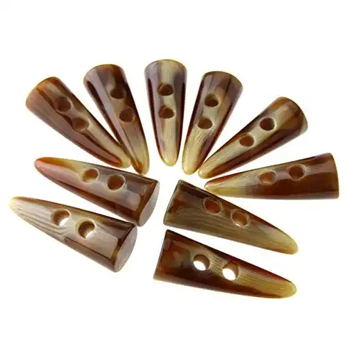 Knebelknöpfe OTOTEC, 10 x 50 mm groß, Horn-Nachahmung