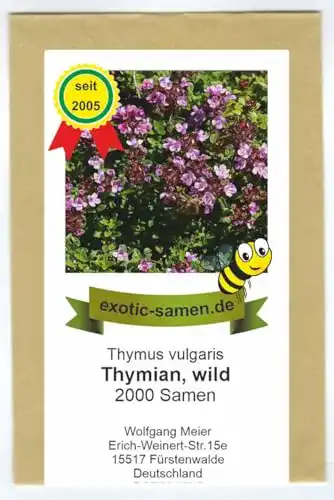 Thymian-Samen exotic-samen Wilder Thymian, 100 Samen