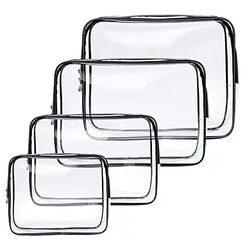 Kosmetiktasche Aucuu Kulturtasche Transparent, 4 Stück