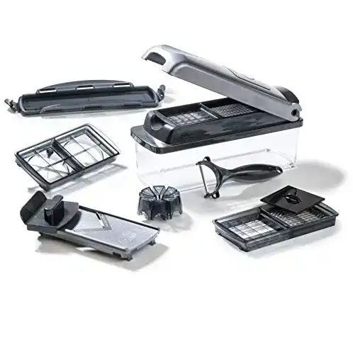 Nicer Dicer Genius Plus 12 Teile), A34141, silber/schwarz
