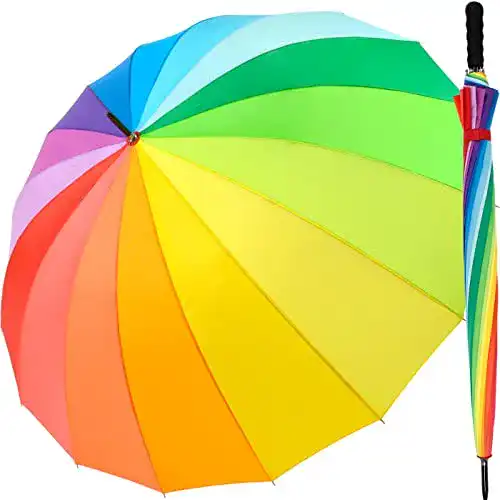 Regenschirm iX-brella XXL Regenbogen 129 cm Fiberglas, leicht