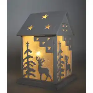 Lichthaus DARO DEKO 3D LED Haus 14 x 21cm weiß