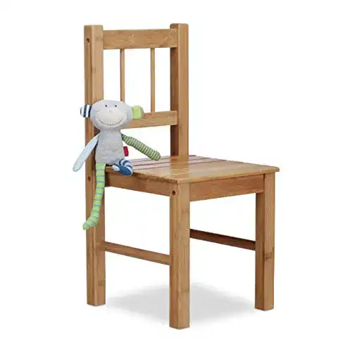 Holzstuhl Relaxdays Deko Stuhl Bambus, 57 x 27 x 29 cm