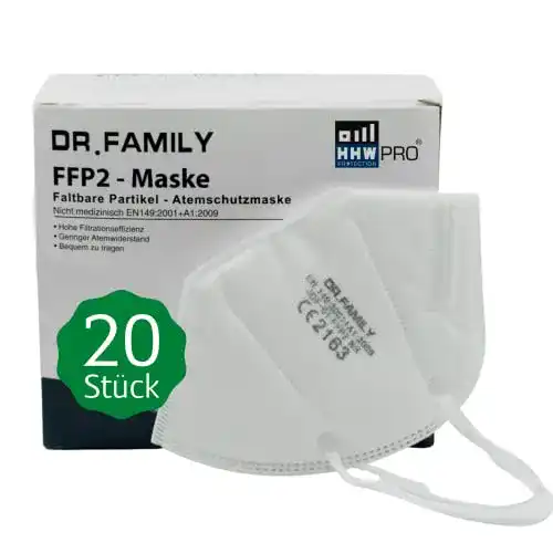 FFP2-Masken HHW Pro FFP2 Maske Atemschutzmaske 20 Stück