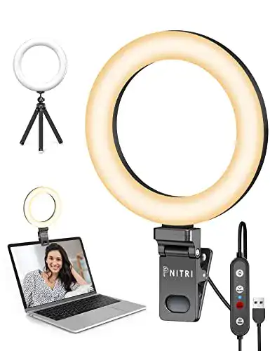Streaming-Licht Pnitri Ringlicht Laptop, 6,3” Videokonferenz Licht