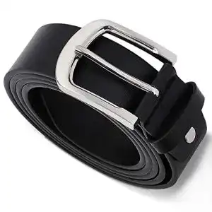 Ledergürtel Herren TANGCHAO Schwarz-38mm Breit Dornschließe