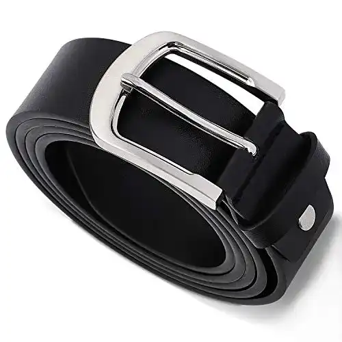 Ledergürtel Herren TANGCHAO Schwarz-38mm Breit Dornschließe