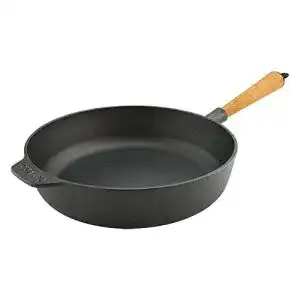 Gusseisenpfanne 28 cm Carl Victor Bratpfanne mit hellem Holzgriff