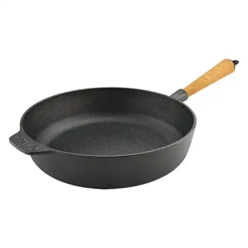 Gusseisenpfanne 28 cm Carl Victor Bratpfanne mit hellem Holzgriff