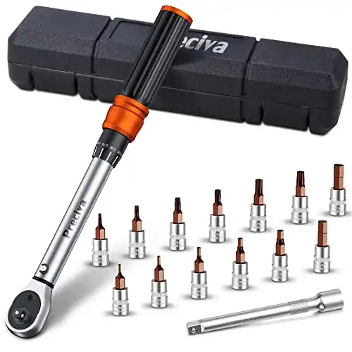 Drehmomentschlüssel 2-25 Nm Preciva 1/4″, Set für Fahrrad