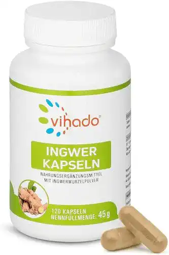 Ingwer-Kapseln Vihado Ingwer Kapseln hochdosiert, 120 Kapseln