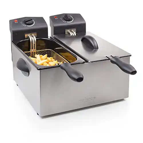 Tristar-Fritteuse Tristar Edelstahl Doppel-Fritteuse, 6 Liter