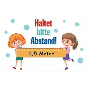 Abstand-Schild geschenke-fabrik Hinweis-Schild 300 x 200 mm
