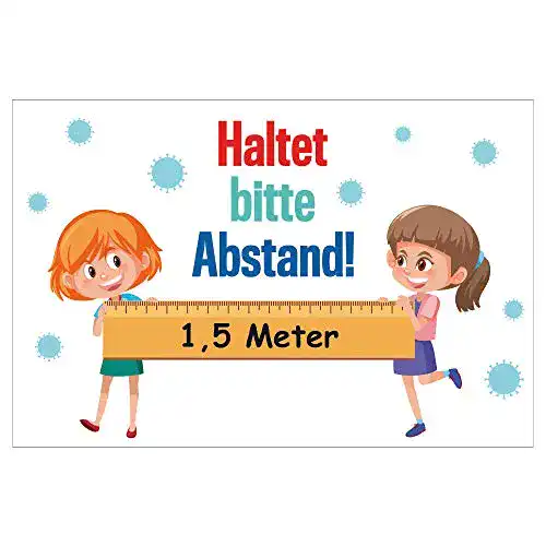 Abstand-Schild geschenke-fabrik Hinweis-Schild 300 x 200 mm