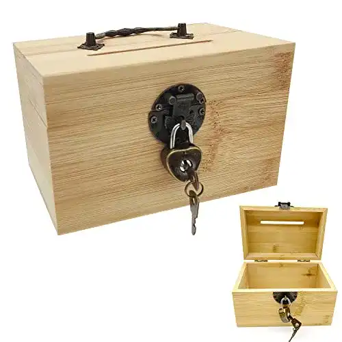 Schatulle HAOBIN Holz Schatztruhe Naturbelassene Schatzkiste