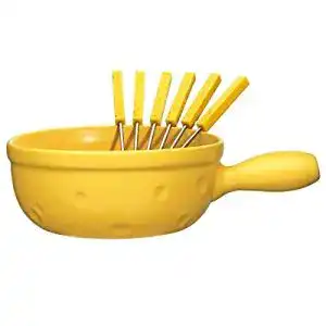 Caquelon Spring 2896706024 Cheese Fondue mit Gabeln
