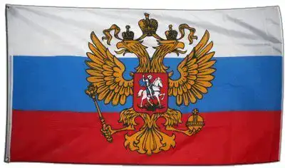 Russland-Flagge Flaggenfritze XXL Flagge mit Wappen