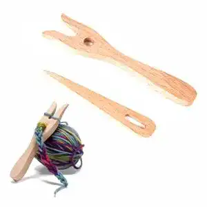 Strickgabel NRGQDW 2 Stücke Holz und Big Eye Nadel Set
