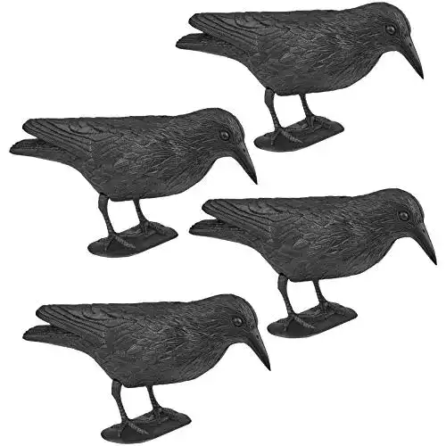 Taubenschreck WELLGRO 4 x Vogelschreck – Krähe sitzend