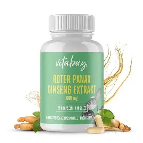 Die beste Roter Ginseng vitabay Roter Panax Ginseng Extrakt 200 Kapseln 2026 Test Bestseller Roter Ginseng vitabay Roter Panax Ginseng Extrakt 200 Kapseln