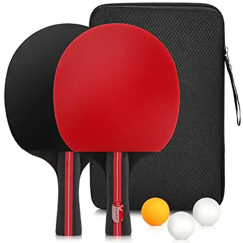 TischtennisschlÃ¤ger-Set Tencoz Tischtennis Set, 2 Tischtennisschläger, 3 Tischtennis Bälle und 1 Tragetasche