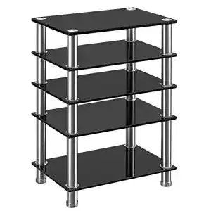 HiFi-Rack Rfiver HiFi Rack Glas 5 Ebenen HiFi Regal, Edelstahl