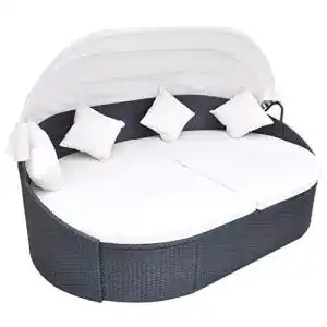 Sonneninsel vidaXL Sonnenliege Poly Rattan Gartenmöbel