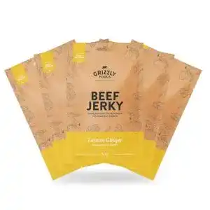 Beef Jerky Grizzly Snacks • Trockenfleisch 5er-Pack • Lemon Ginger