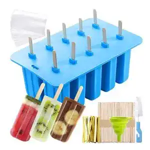 Eis-am-Stiel-Formen MojiDecor Silikon, 10 Popsicle Formen
