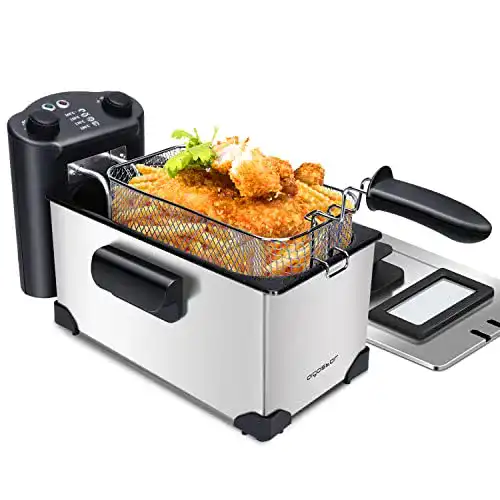 Aigostar-Fritteuse Aigostar kenny Fritteuse, 3L, Edelstahl mit Timer
