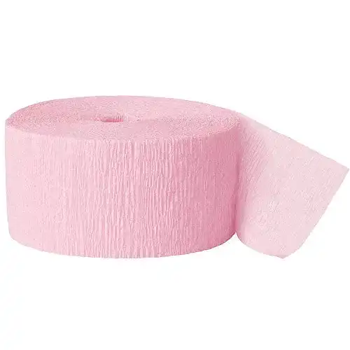 Luftschlangen Unique Party Supplies Krepp-Papier 24 m Hellrosa