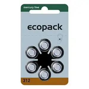 Hörgerätebatterien-312 Varta ecopack Battrie, Typ 312, 6er-Blister