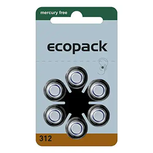 Hörgerätebatterien-312 Varta ecopack Battrie, Typ 312, 6er-Blister