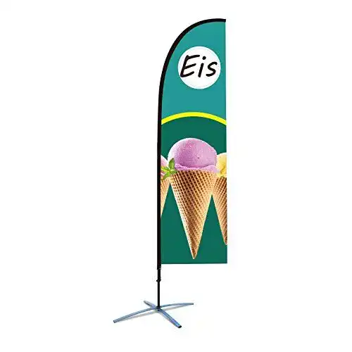Eisfahne BGF Beachflag Eis über 2m hoch Reklame Eisdiele Werbefahne
