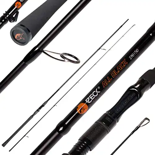 Spinnruten Zeck Fishing Zeck All Black Spinnrute 2,70m 50g – Jigrute zum Spinnfischen auf Zander, Angelrute zum Zanderangeln & Hechtangeln, Zanderrute