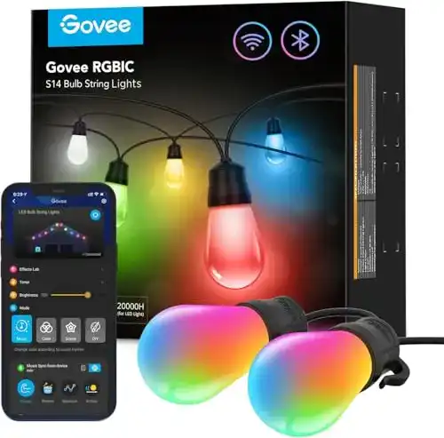 Govee-LED Govee Lichterkette außen, Smart LED Wifi RGBICW