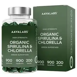 Spirulina-Chlorella AAVALABS, 200 Chlorophyll Pulver Kapseln