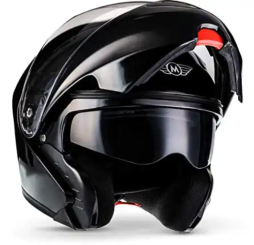 Klapphelm Moto Helmets MOTO Helmets® F19 „Gloss Black“