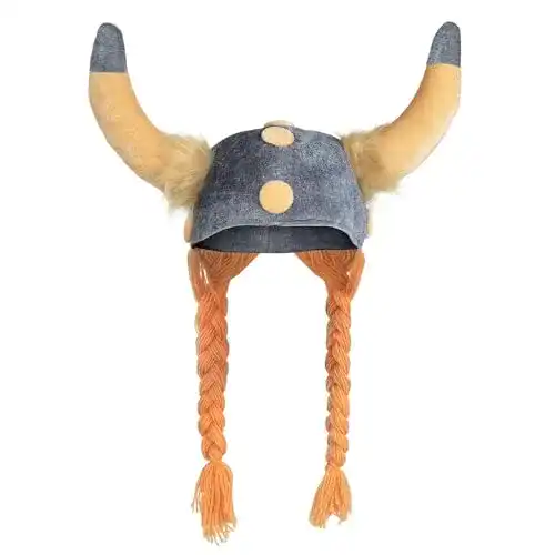 Wikinger-Helm Boland 01296 Gallierhelm, Stoffhut, weiche Zöpfe