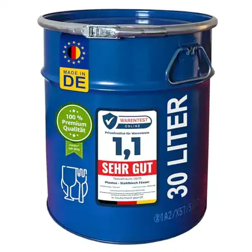 Metallfass sicon Stahlfass 30 Liter Hobbock Deckelfass Metall