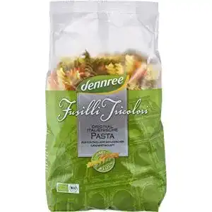 Spirelli dennree Bio Hartweizen-Fusilli Tricolori, 2 x 500 g