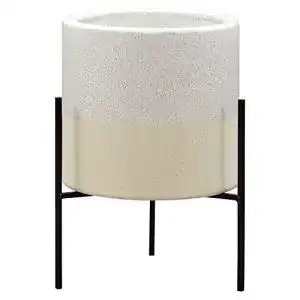 Blumentöpfe Rivet Mid-Century Keramik-Pflanztopf mit Ständer
