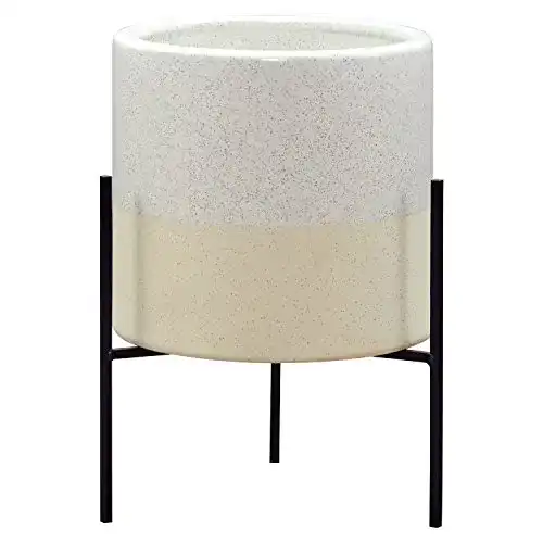 Blumentöpfe Rivet Mid-Century Keramik-Pflanztopf mit Ständer