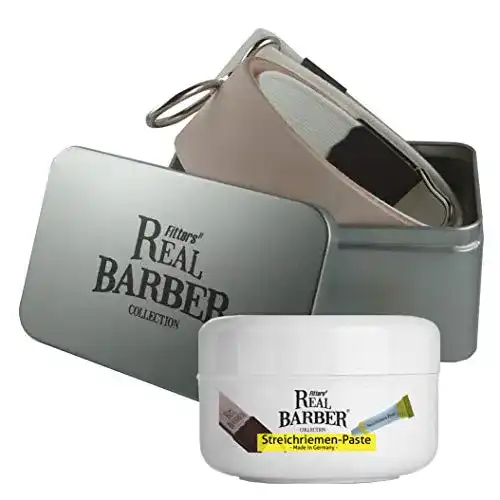 Streichriemen Fitters Real Barber Rasiermesser, Leder, inkl. Paste
