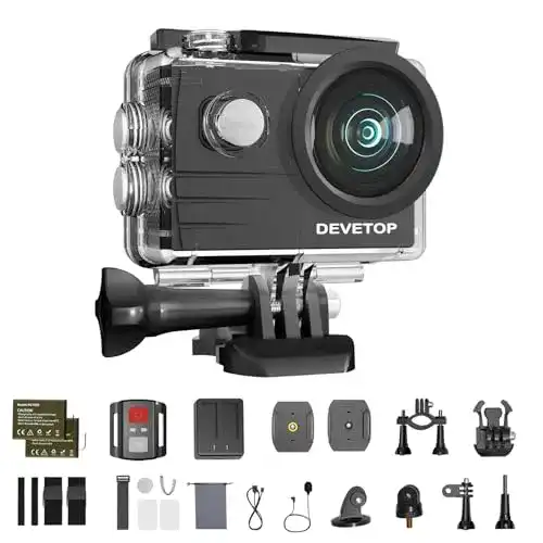 günstige Action-Cam DEVETOP Glory60, Ultra HD Sportskamera