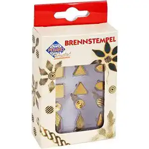 Brennstempel Pebaro 20300 für Brandmalerei, 12-teilig, Messing