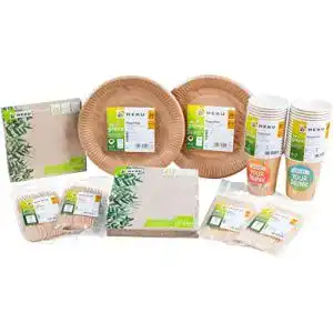 Bio-Einweggeschirr Heku 30011-02: Bio-Einweg-Set be Green