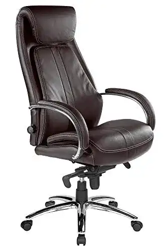 Bürostuhl Echtleder Kijng Chefsessel Throne, Brau, ergonomisch