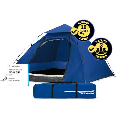 3-Personen-Zelt Lumaland Outdoor Pop Up Kuppelzelt Wurfzelt