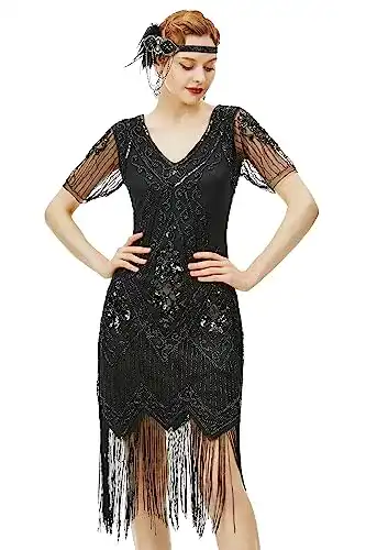 Abendkleid kurz BABEYOND 1920s Kleid Damen Flapper Kleid mit Kurzem